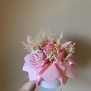 Gyertya virágbox (szójagyertyából) - kézműves ajándék bármilyen alkalomra - otthon & életmód - gyertya, illat, aroma - gyertya - Meska.hu