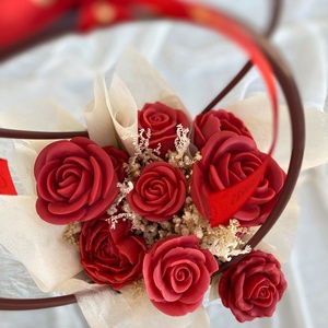 Rózsa Illatviasz virágbox táskába (szójagyertyából) - Valentin-napi, évfordulós ajándék - otthon & életmód - gyertya, illat, aroma - gyertya - Meska.hu