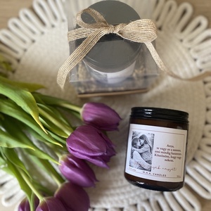 Fényképes szójagyertya - személyes, Anyák napi ajándék, Otthon & Életmód, Gyertya, illat, aroma, Gyertya, Gyertya-, mécseskészítés, MESKA