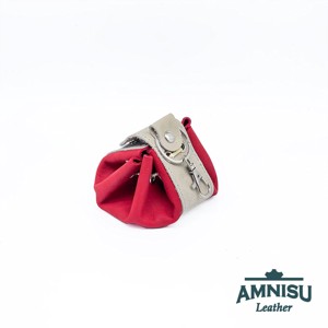 Szürke - piros bőr mini 2in1 szütyő és kockatálca N8014-5002 - játék & sport - táblajáték és kártyajáték - társasjátékok - dobókocka - Meska.hu