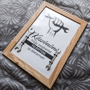 Édesapa/örömapa köszöntő ajándék sötét tölgy keretettel - esküvő - emlék & ajándék - köszönőajándék - Meska.hu