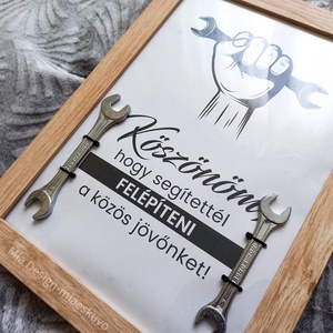 Édesapa/örömapa köszöntő ajándék sötét tölgy keretettel - esküvő - emlék & ajándék - köszönőajándék - Meska.hu