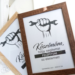 Édesapa/örömapa köszöntő ajándék sötét tölgy keretettel - esküvő - emlék & ajándék - köszönőajándék - Meska.hu