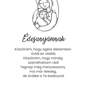 Édesanya/Édesapa köszöntő kép - esküvő - emlék & ajándék - köszönőajándék - Meska.hu