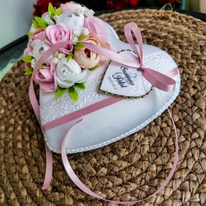 Pink Drop  gyűrűpárna+csuklószalag, Esküvő, Kiegészítők, Gyűrűtartó & Gyűrűpárna, Varrás, Virágkötés, MESKA