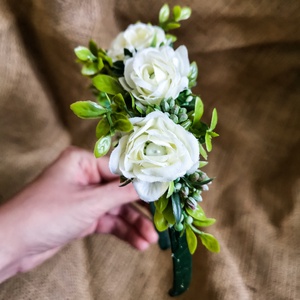 Greenery ünnepi hajdísz - esküvő - hajdísz - fejkoszorú - Meska.hu