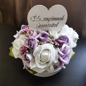 Purple mini virágbox  , Esküvő, Emlék & Ajándék, Szülőköszöntő ajándék, Virágkötés, Papírművészet, MESKA