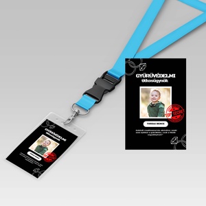 Gyűrűvédelmi titkosügynök esküvői ID card akasztóval, Esküvő, Meghívó & Kártya, Tanú felkérő, Fotó, grafika, rajz, illusztráció, MESKA