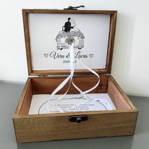 Dióbarna esküvői pénzátadó box - Meska.hu