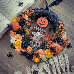 Halloweeni kézműves ajtókopogtató  - Meska.hu
