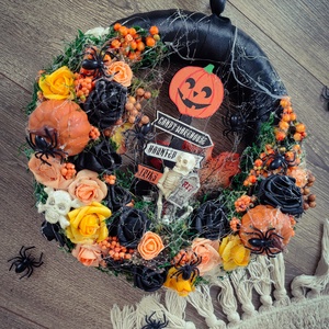 Halloweeni kézműves ajtókopogtató  - otthon & életmód - dekoráció - ajtó- és ablak dekoráció - ajtódísz & kopogtató - Meska.hu