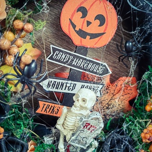 Halloweeni kézműves ajtókopogtató  - otthon & életmód - dekoráció - ajtó- és ablak dekoráció - ajtódísz & kopogtató - Meska.hu