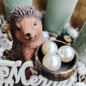 Sünis adventi asztali dísz - esküvő - dekoráció - asztaldísz - Meska.hu