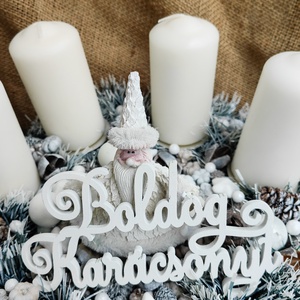 Fehér-ezüst adventi asztali dísz - esküvő - dekoráció - asztaldísz - Meska.hu Fehér-ezüst adventi asztali dísz - esküvő - dekoráció - asztaldísz - Meska.hu