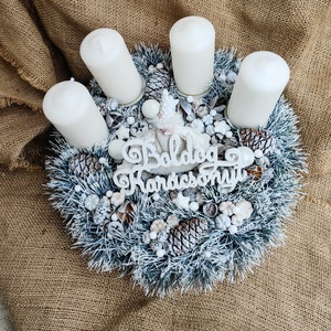 Fehér-ezüst adventi asztali dísz - esküvő - dekoráció - asztaldísz - Meska.hu Fehér-ezüst adventi asztali dísz - esküvő - dekoráció - asztaldísz - Meska.hu