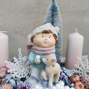 Rózsaszín-fehér adventi asztali dísz - esküvő - dekoráció - asztaldísz - Meska.hu