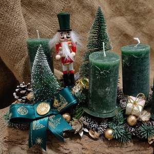 Fahasábra ültetett adventi koszorú - karácsony - adventi díszek - adventi asztaldísz - Meska.hu