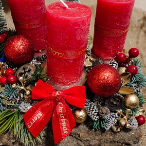 Fahasábra ültetett adventi koszorú - karácsony - adventi díszek - adventi asztaldísz - Meska.hu