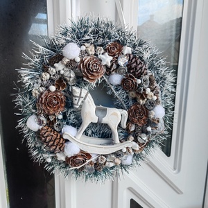 Hintalovacskás ajtókopogtató , Otthon & Életmód, Dekoráció, Ajtó- és ablak dekoráció, Ajtódísz & Kopogtató, Mindenmás, Virágkötés, MESKA