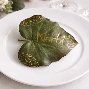 Esküvői ültető borostyán levéllel - esküvő - meghívó & kártya - ültetési rend - Meska.hu