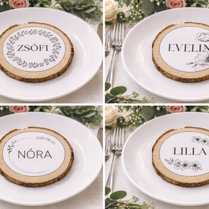 Esküvői ültető fahasábon - esküvő - meghívó & kártya - ültetési rend - Meska.hu