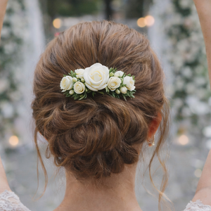 Greenery stílusú esküvői hajdísz - esküvő - hajdísz - kontydísz & hajdísz - Meska.hu