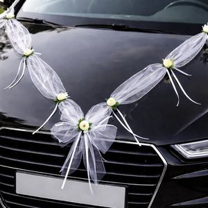 Organza autódísz, Esküvő, Dekoráció, Helyszíni dekor, Virágkötés, Mindenmás, MESKA