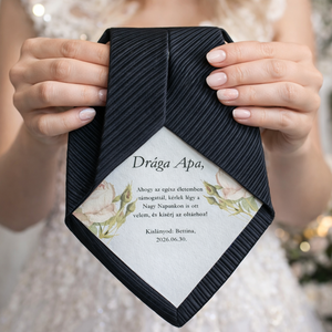 Örömapa/tanú köszönő nyakkendő egyedi grafikával - esküvő - emlék & ajándék - köszönőajándék - Meska.hu