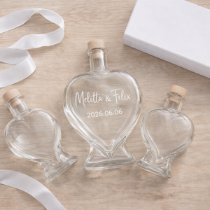 Homokkiöntő szett szív alakú üvegekkel - esküvő - esküvői szett - Meska.hu