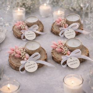 Fahasábra ültetett esküvői köszönő mécses - esküvő - emlék & ajándék - köszönőajándék - Meska.hu