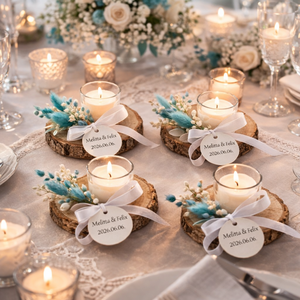 Fahasábra ültetett esküvői köszönő mécses - esküvő - emlék & ajándék - köszönőajándék - Meska.hu