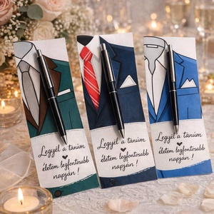 Tanúfelkérő golyóstollas ajándék, Esküvő, Meghívó & Kártya, Tanú felkérő, Fotó, grafika, rajz, illusztráció, Mindenmás, MESKA