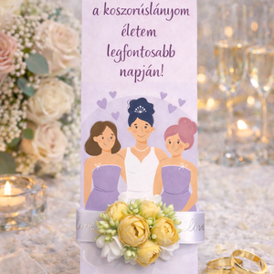 Koszorúslány felkérő csuklószalaggal - Meska.hu