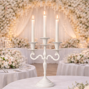 Fehér, 3 ágú gyertyatartó - esküvő - dekoráció - gyertya & gyertyatartó - Meska.hu