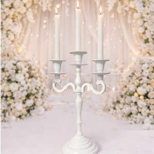 Fehér, 3 ágú gyertyatartó - esküvő - dekoráció - gyertya & gyertyatartó - Meska.hu