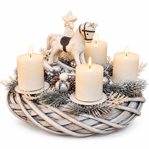 Hintalovas adventi asztali dísz - karácsony - adventi díszek - adventi koszorú - Meska.hu