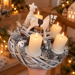 Hintalovas adventi asztali dísz - karácsony - adventi díszek - adventi koszorú - Meska.hu