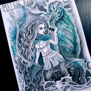 Artemis, a szörnyek pásztora festmény - művészet - festmény - akvarell - Meska.hu