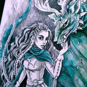 Artemis, a szörnyek pásztora festmény - művészet - festmény - akvarell - Meska.hu