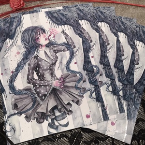 Wednesday Addams Fanart Print - művészet - festmény - akvarell - Meska.hu