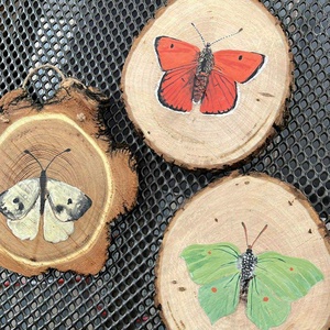 Lepkés - Fakorong kép - otthon & életmód - dekoráció - kép & falikép - fából készült kép - Meska.hu