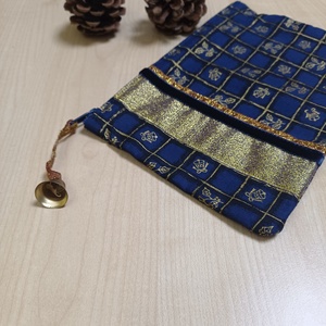 Sötétkék-arany karácsonyi nesszeszer - táska & tok - neszesszer - Meska.hu