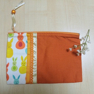 Narancssárga nyulas nesszeszer - táska & tok - neszesszer - Meska.hu