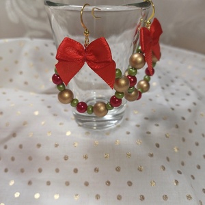 Adventi koszorú fülbevaló - ékszer - fülbevaló - lógós kerek fülbevaló - Meska.hu