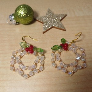 Gyöngykoszorú magyallal fülbevaló - ékszer - fülbevaló - lógós kerek fülbevaló - Meska.hu