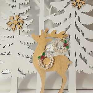 Fehér-arany koszorú magyallal - fülbevaló - ékszer - fülbevaló - lógós kerek fülbevaló - Meska.hu