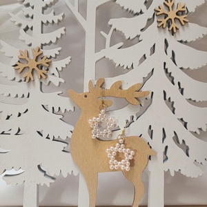 Csillag fülbevaló gyöngyből - ékszer - fülbevaló - lógó fülbevaló - Meska.hu