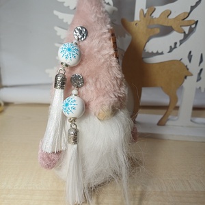 Téli fehér bojtos fülbevaló - ékszer - fülbevaló - rojtos fülbevaló - Meska.hu