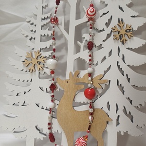 Piros-fehér nyaklánc - ékszer - nyaklánc - bogyós nyaklánc - Meska.hu