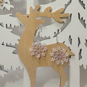 Púderes hópehely fülbevaló - Meska.hu